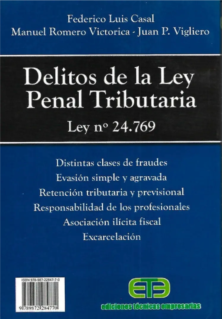 Portada del Libro: Delitos de la Ley Penal Tributaria